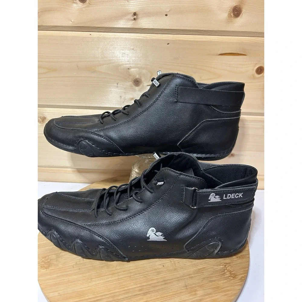 LDECK Men's Size‎ 46/US 13 Waterproof No Slip Black Shoes